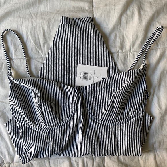 NWT Onia Isabella Navy Striped Swimsuit Size XL - Picture 3 of 3